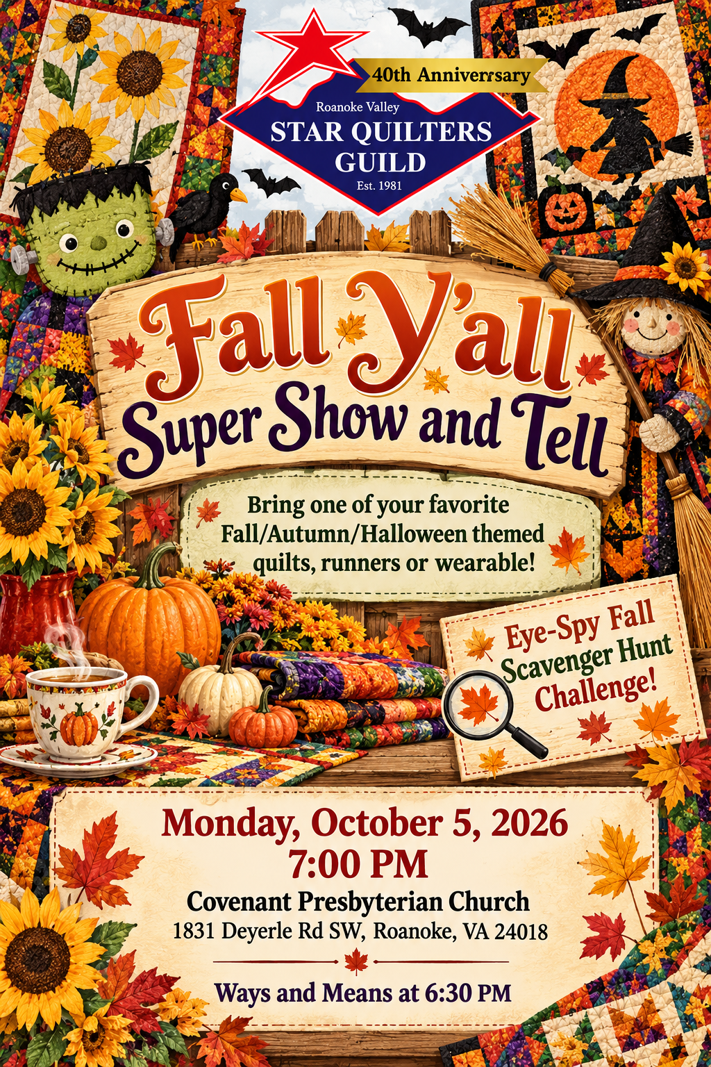 Fall Y'all super show-n-tell flyer